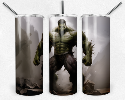 Hulk 20oz Sublimation Tumbler Designs, Superhero Straight Skinny Tumbler Wrap PNG