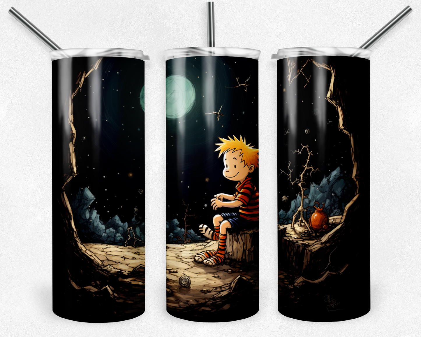 Calvin and Hobbes 20oz Sublimation Tumbler Designs, Calvin and Hobbes Straight Skinny Tumbler Wrap PNG