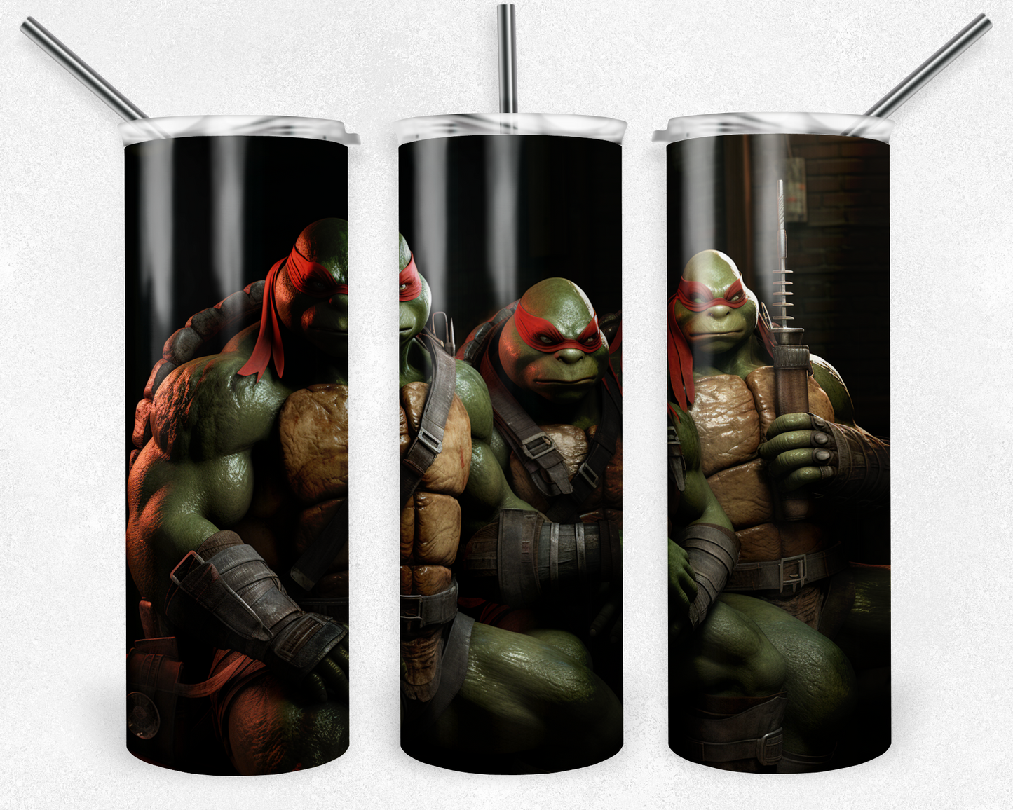 Ninja Turtles 20oz Sublimation Tumbler Designs, Teenage Mutant Ninja Turtles Straight Skinny Tumbler Wrap PNG