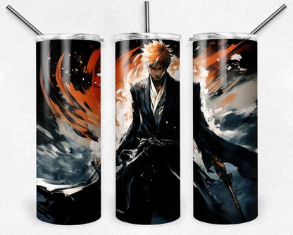 Bleach 20oz Sublimation Tumbler Designs, Anime Straight Skinny Tumbler Wrap PNG