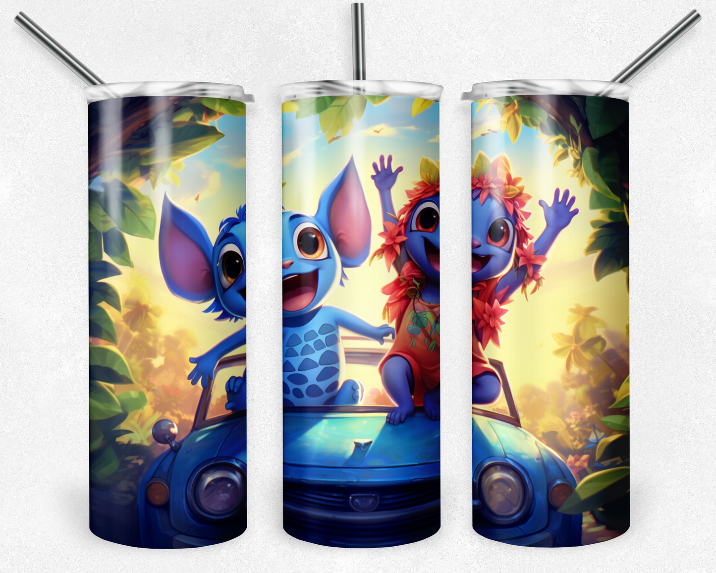 Lilo and Stitch 20oz Sublimation Tumbler Designs, Lilo and Stitch Straight Skinny Tumbler Wrap PNG