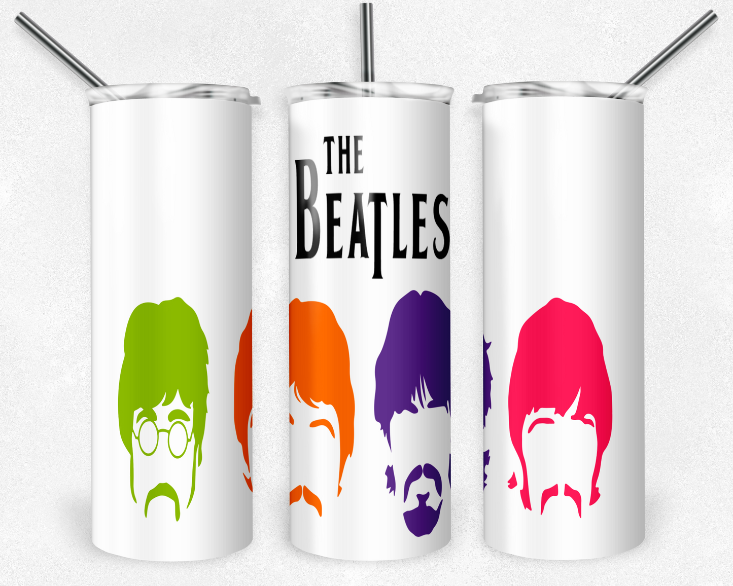 The Beatles 20oz Sublimation Tumbler Designs, Music Straight Skinny Tumbler Wrap PNG