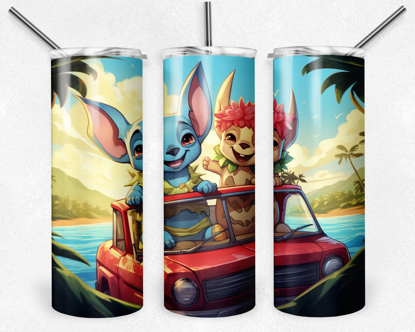 Lilo and Stitch 20oz Sublimation Tumbler Designs, Lilo and Stitch Straight Skinny Tumbler Wrap PNG