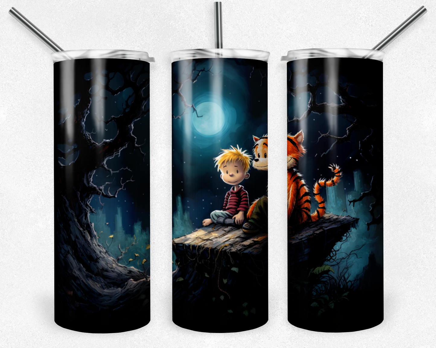 Calvin and Hobbes 20oz Sublimation Tumbler Designs, Calvin and Hobbes Straight Skinny Tumbler Wrap PNG