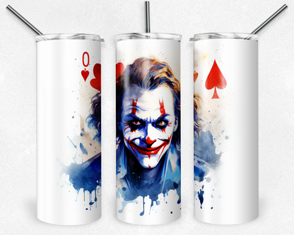 Joker 20oz Sublimation Tumbler Designs, Joker Straight Skinny Tumbler Wrap PNG