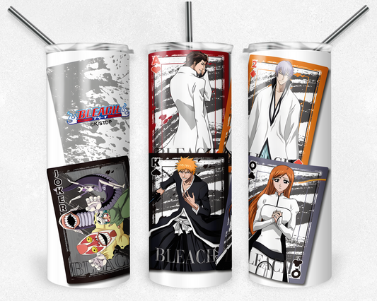 Bleach 20oz Sublimation Tumbler Designs, Anime Straight Skinny Tumbler Wrap PNG