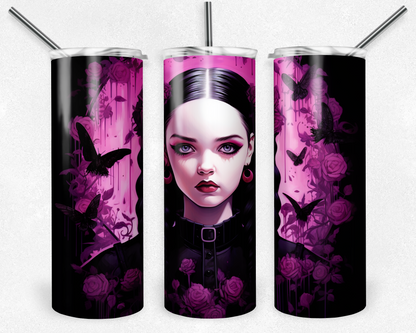 Wednesday 20oz Sublimation Tumbler Designs, Wednesday Straight Skinny Tumbler Wrap PNG