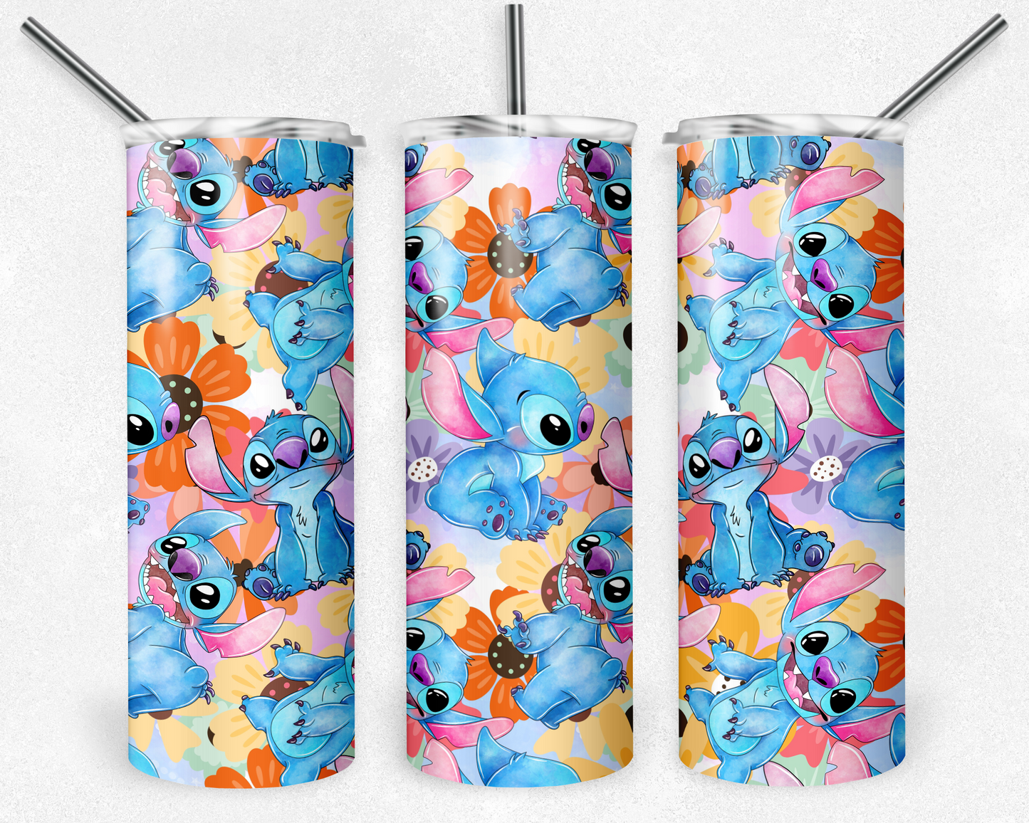 Lilo and Stitch 20oz Sublimation Tumbler Designs, Cartoon Straight Skinny Tumbler Wrap PNG