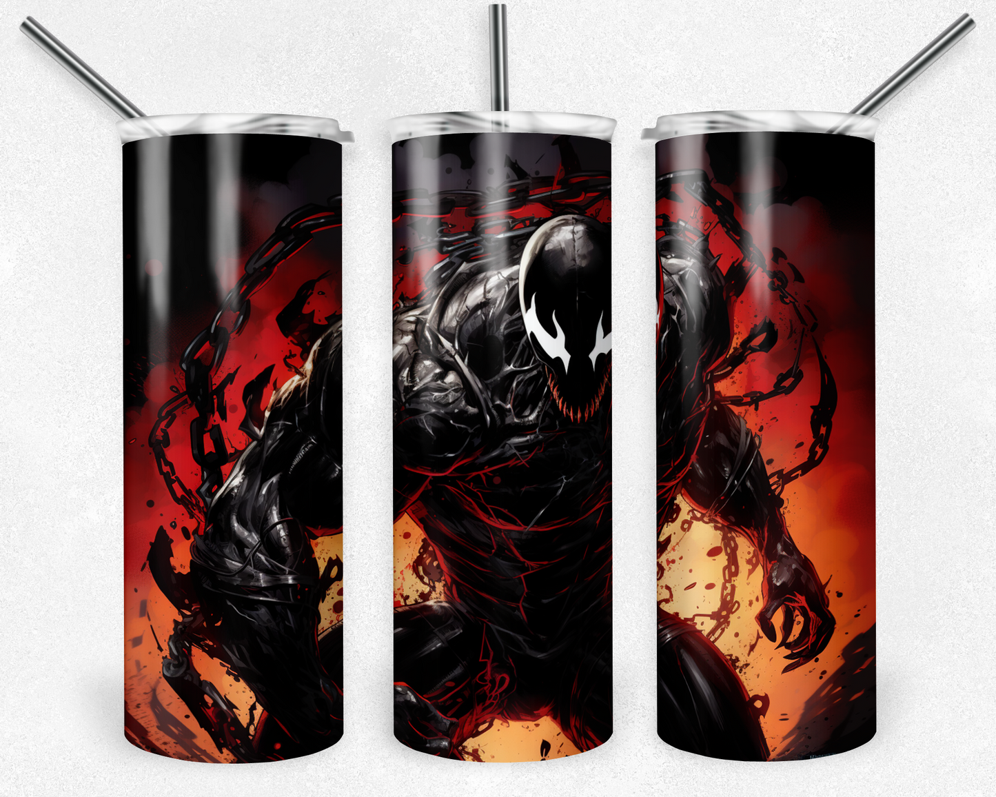 Venom 20oz Sublimation Tumbler Designs, Villain Straight Skinny Tumbler Wrap PNG