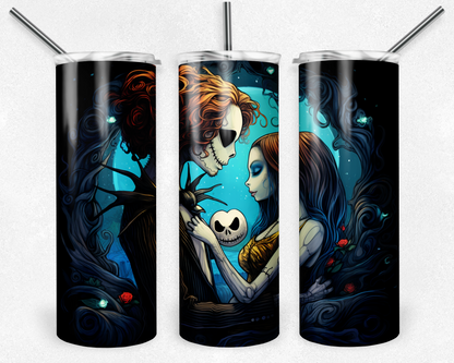 Jack Skellington 20oz Sublimation Tumbler Designs, Nightmare Before Christmas Straight Skinny Tumbler Wrap PNG