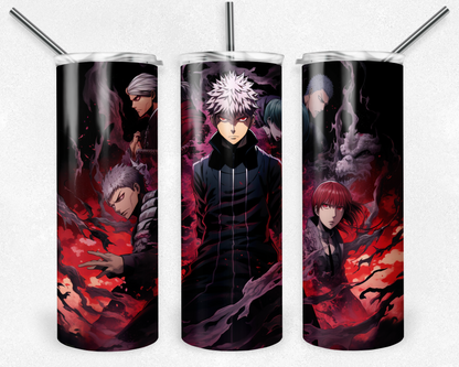 Jujutsu Kaisen 20oz Sublimation Tumbler Designs, Anime Straight Skinny Tumbler Wrap PNG