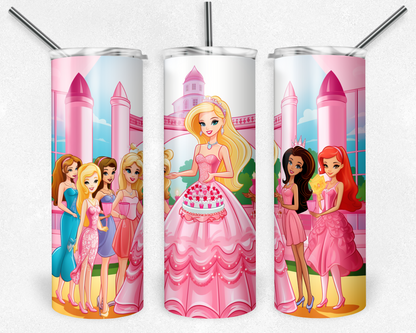 Barbie 20oz Sublimation Tumbler Designs, Barbie Straight Skinny Tumbler Wrap PNG