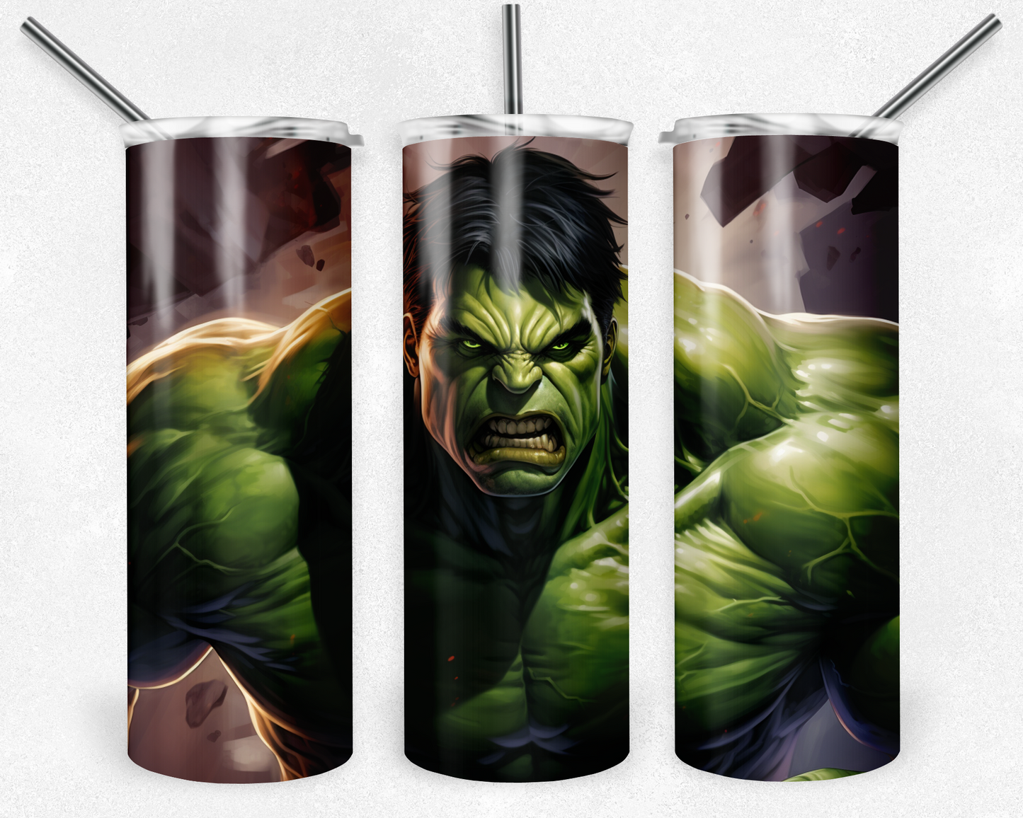 Hulk 20oz Sublimation Tumbler Designs, Superhero Straight Skinny Tumbler Wrap PNG