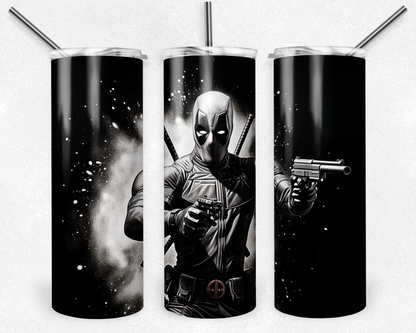 Deadpool 20oz Sublimation Tumbler Designs, Superhero Straight Skinny Tumbler Wrap PNG