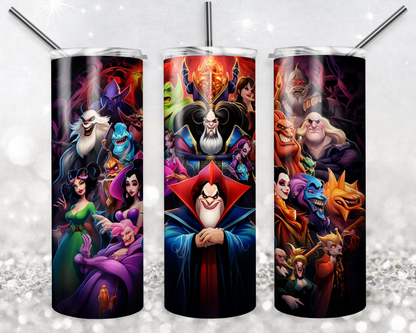 Disney Villain 20oz Sublimation Tumbler Designs, Maleficent Straight Skinny Tumbler Wrap PNG