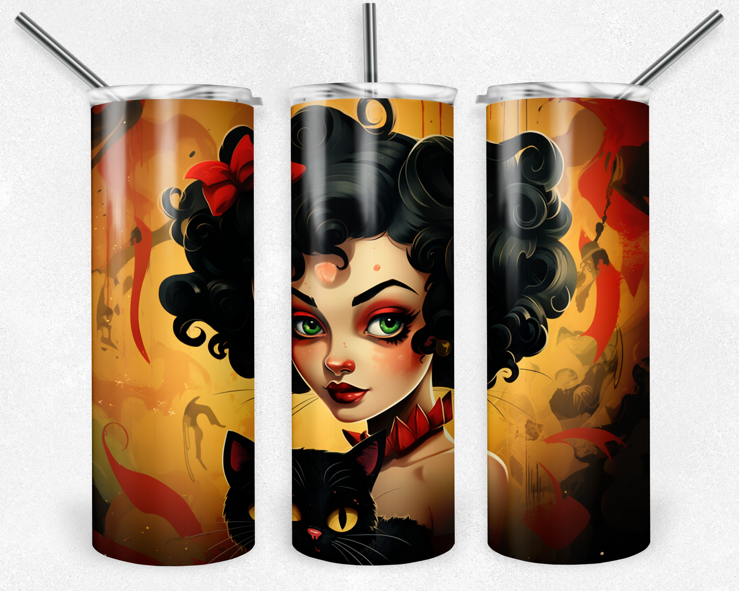 Betty Boop 20oz Sublimation Tumbler Designs, Betty Boop  Straight Skinny Tumbler Wrap PNG