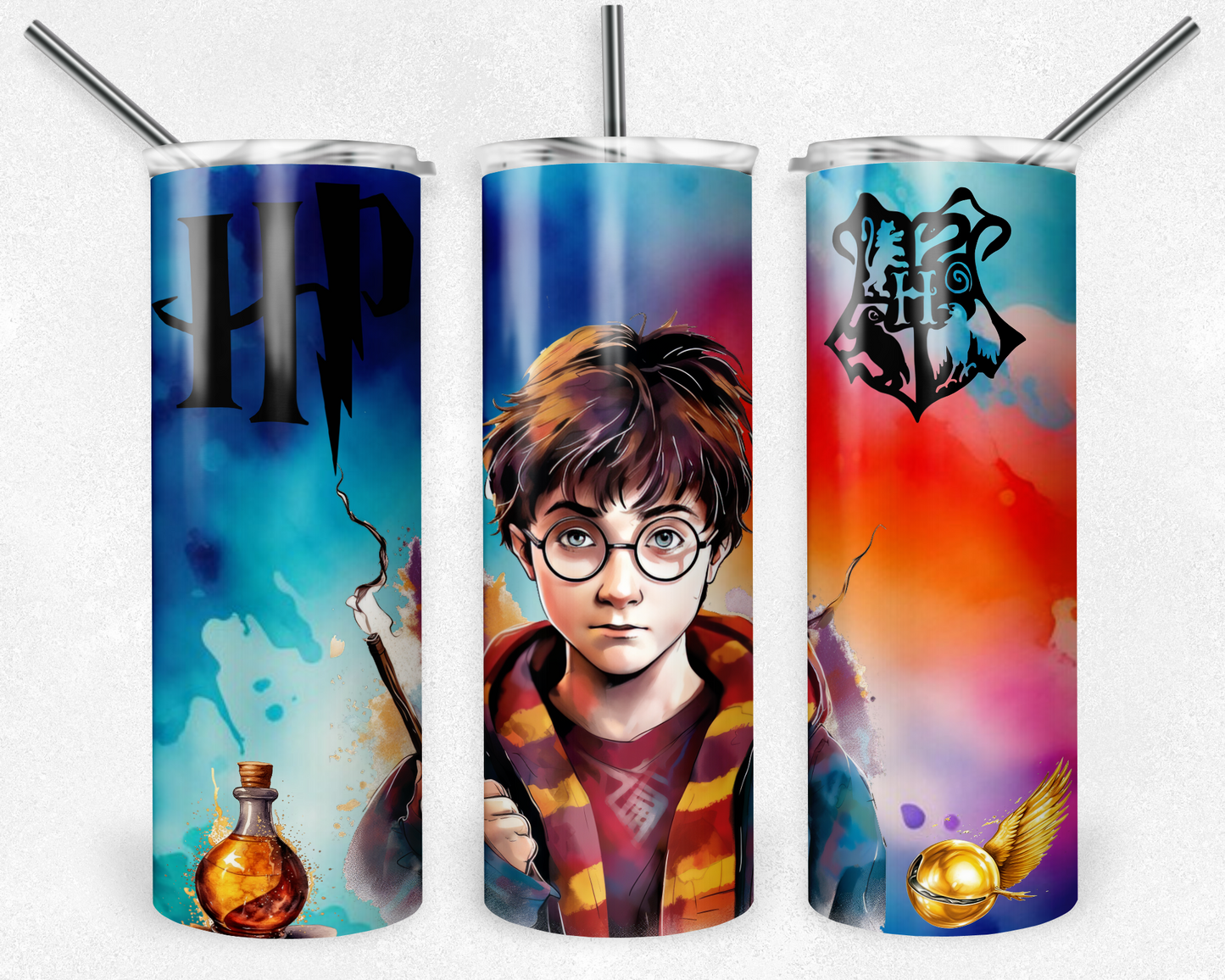 Harry Potter 20oz Sublimation Tumbler Designs, Wizard Straight Skinny Tumbler Wrap PNG