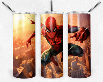 Spiderman 20oz Sublimation Tumbler Designs, Superhero Straight Skinny Tumbler Wrap PNG