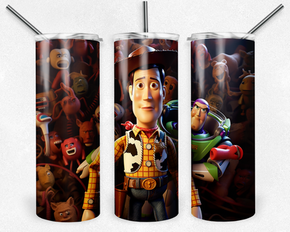 Toy Story 20oz Sublimation Tumbler Designs, Toy Story Straight Skinny Tumbler Wrap PNG