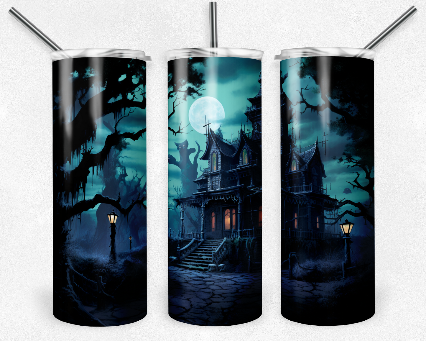 Haunted Mansion 20oz Sublimation Tumbler Designs, Haunted Mansion Straight Skinny Tumbler Wrap PNG