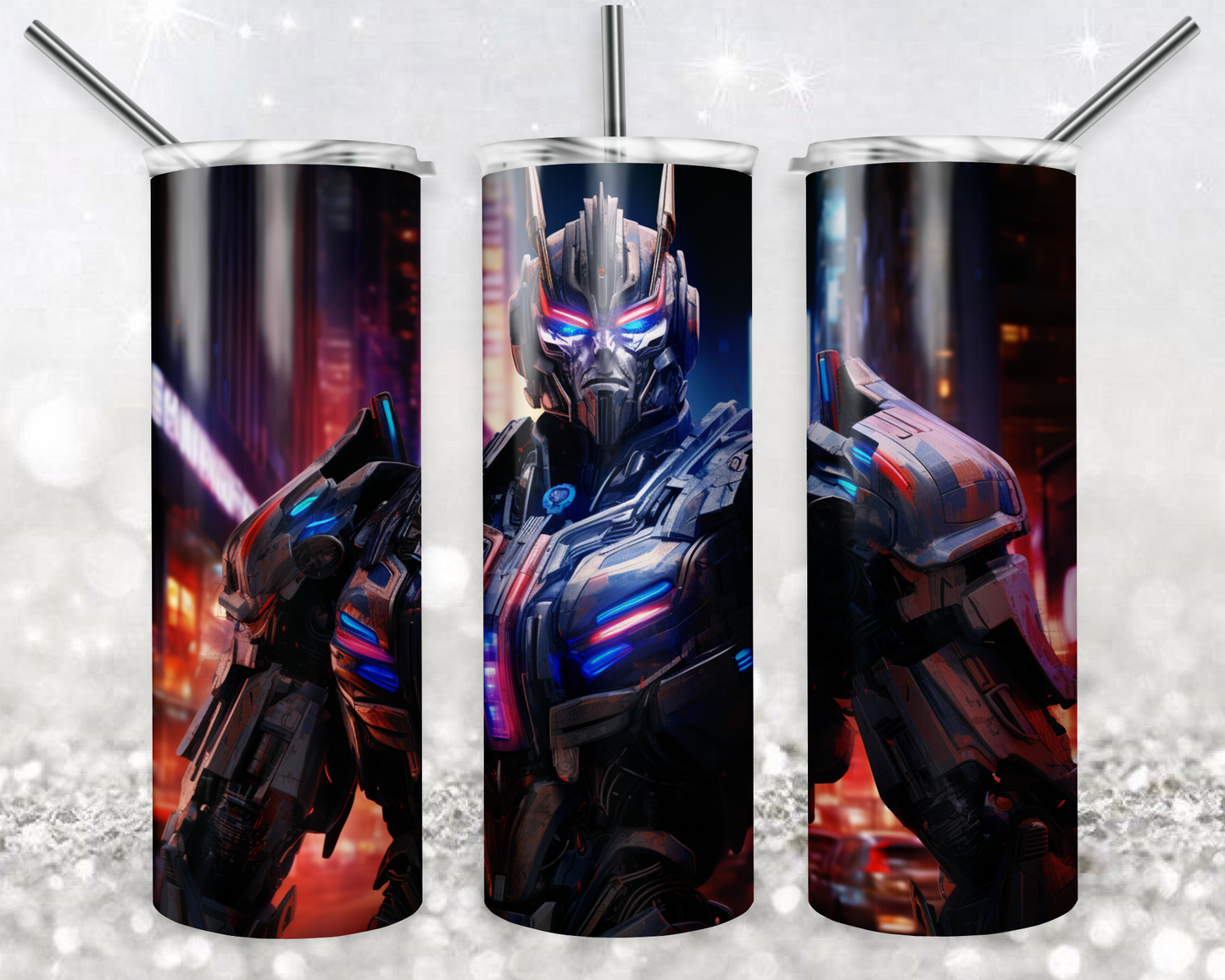 Transformers 20oz Sublimation Tumbler Designs, Transformers Straight Skinny Tumbler Wrap PNG