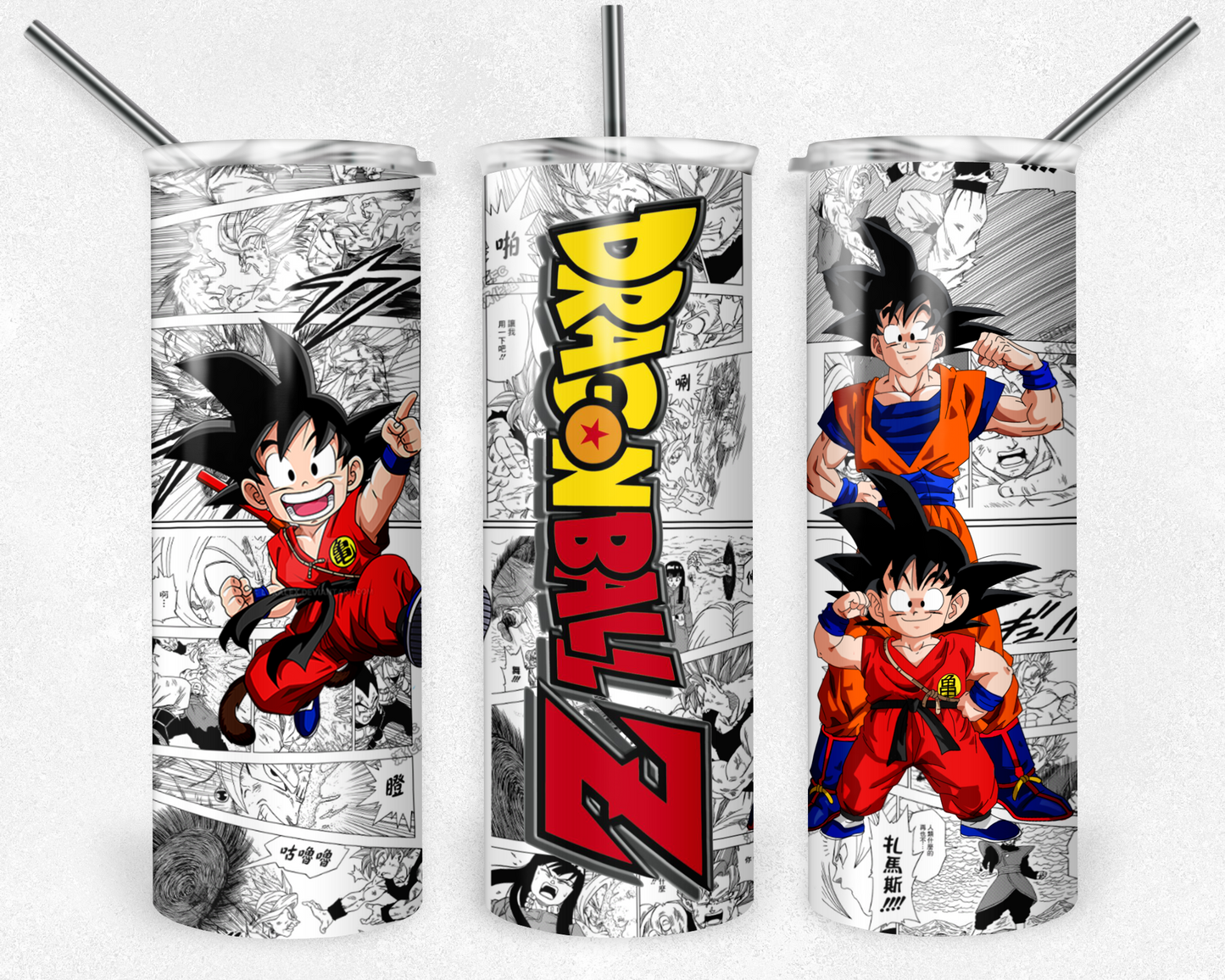 Dragon Ball Z 20oz Sublimation Tumbler Designs, Anime Straight Skinny Tumbler Wrap PNG