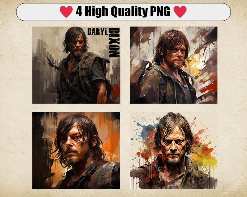 Daryl Dixon 20oz Sublimation Tumbler Designs, The Walking Dead Straight Skinny Tumbler Wrap PNG