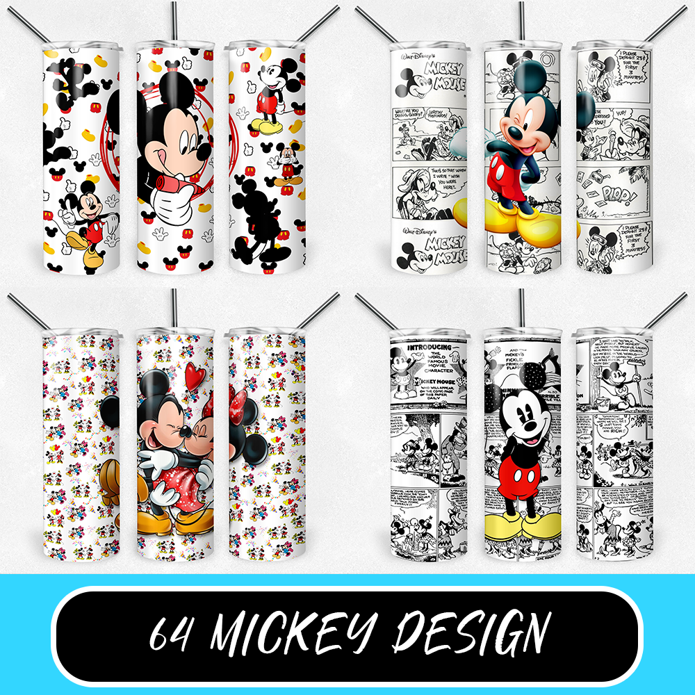 Mickey Mouse 20oz Sublimation Tumbler Designs, Disney Straight Skinny Tumbler Wrap PNG