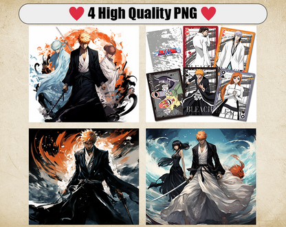 Bleach 20oz Sublimation Tumbler Designs, Anime Straight Skinny Tumbler Wrap PNG