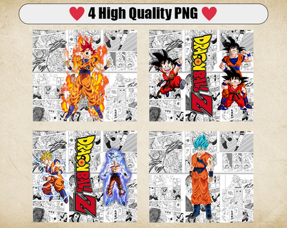 Dragon Ball Z 20oz Sublimation Tumbler Designs, Anime Straight Skinny Tumbler Wrap PNG