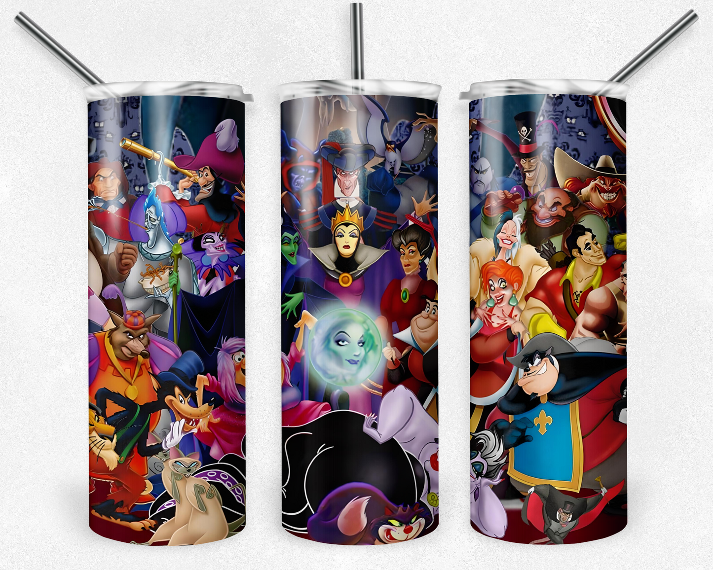 Disney Villain 20oz Sublimation Tumbler Designs, Maleficent Story Straight Skinny Tumbler Wrap PNG