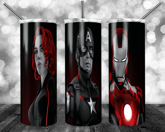 Avengers 20oz Sublimation Tumbler Designs, Superhero Straight Skinny Tumbler Wrap PNG