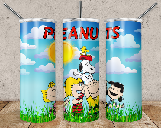 Snoopy 20oz Sublimation Tumbler Designs, Peanuts Straight Skinny Tumbler Wrap PNG