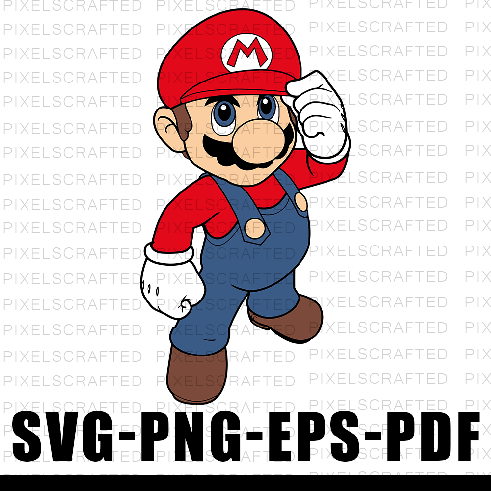 Free Super Mario SVG, Mario Cut file, Clipart