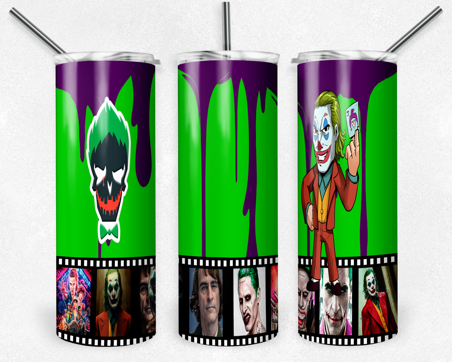 Joker 20oz Sublimation Tumbler Designs, Joker Straight Skinny Tumbler Wrap PNG