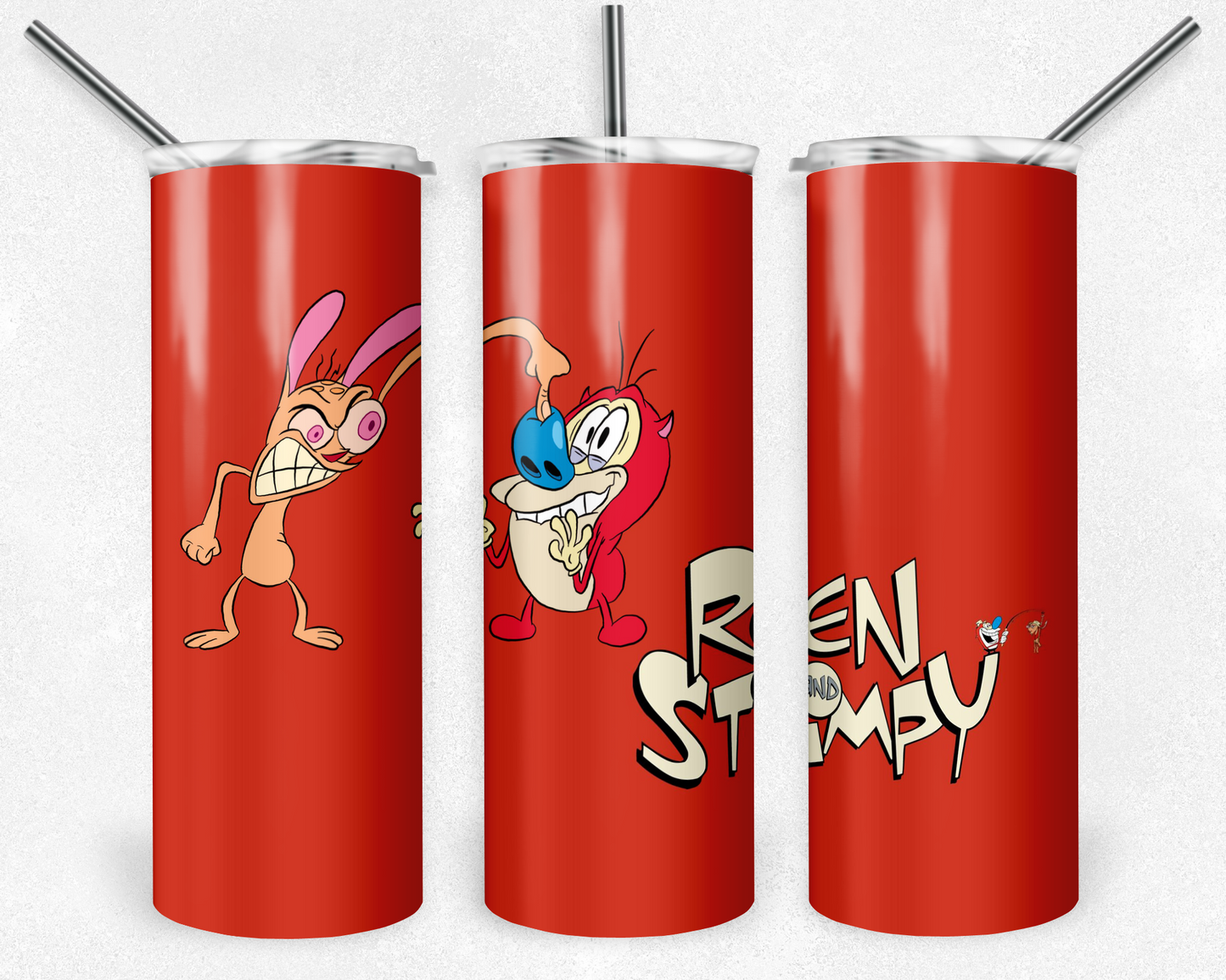 Ren ve Stimpy 20oz Sublimation Tumbler Designs, Ren ve Stimpy Straight Skinny Tumbler Wrap PNG