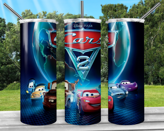 Disney Cars 20oz Sublimation Tumbler Designs, Lightning Mcqueen Straight Skinny Tumbler Wrap PNG