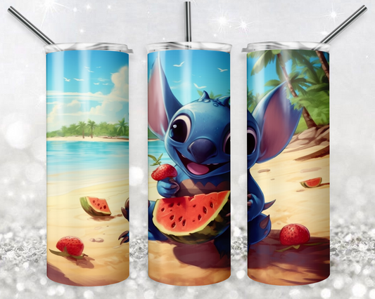 Lilo and Stitch 20oz Sublimation Tumbler Designs, Cartoon Straight Skinny Tumbler Wrap PNG