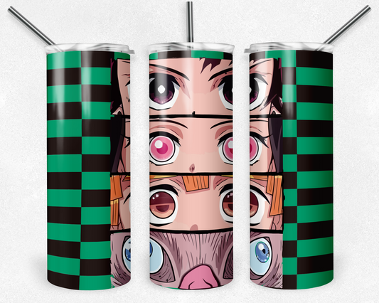 Demon Slayer 20oz Sublimation Tumbler Designs, Demon Slayer Straight Skinny Tumbler Wrap PNG