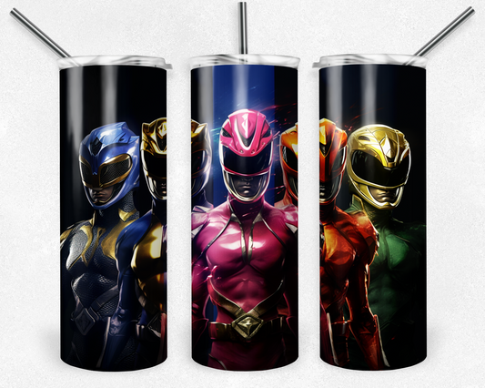 Power Rangers 20oz Sublimation Tumbler Designs, Power Rangers Straight Skinny Tumbler Wrap PNG