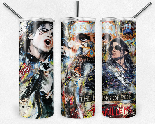 Michael Jackson 20oz Sublimation Tumbler Designs, Michael Jackson Straight Skinny Tumbler Wrap PNG