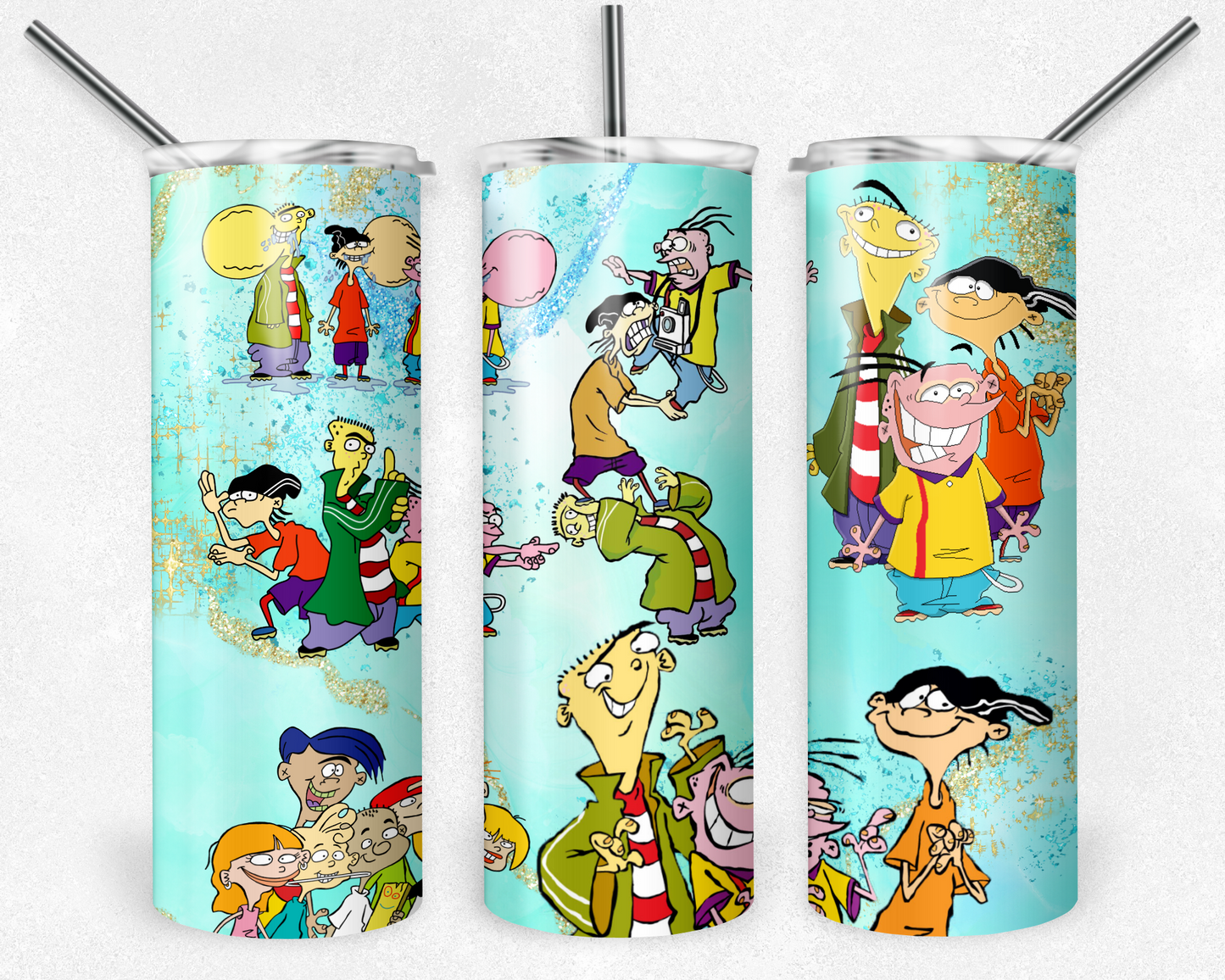 Ed Edd n Eddy 20oz Sublimation Tumbler Designs, Cartoon Straight Skinny Tumbler Wrap PNG