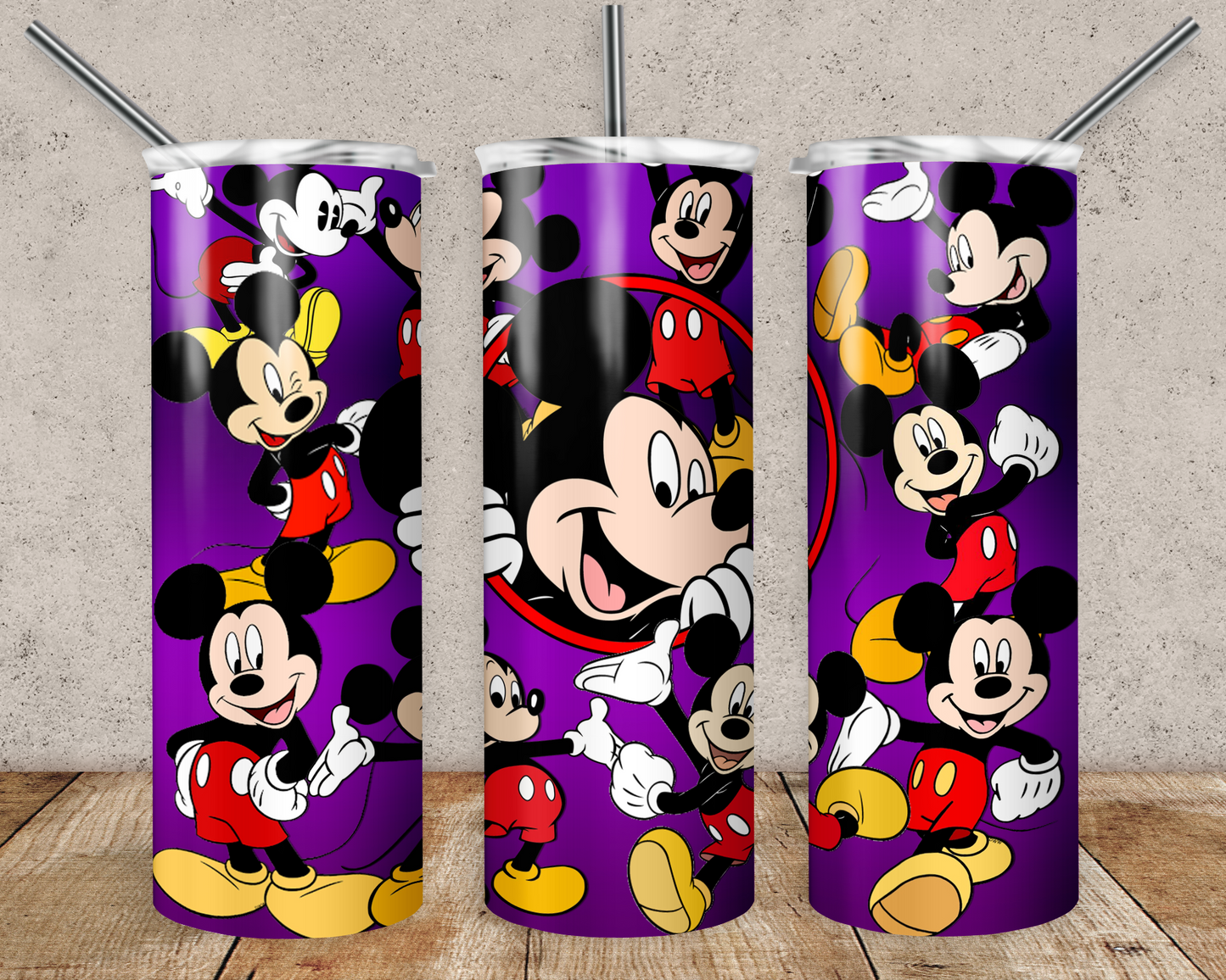 Mickey Mouse 20oz Sublimation Tumbler Designs, Mickey Mouse Straight Skinny Tumbler Wrap PNG