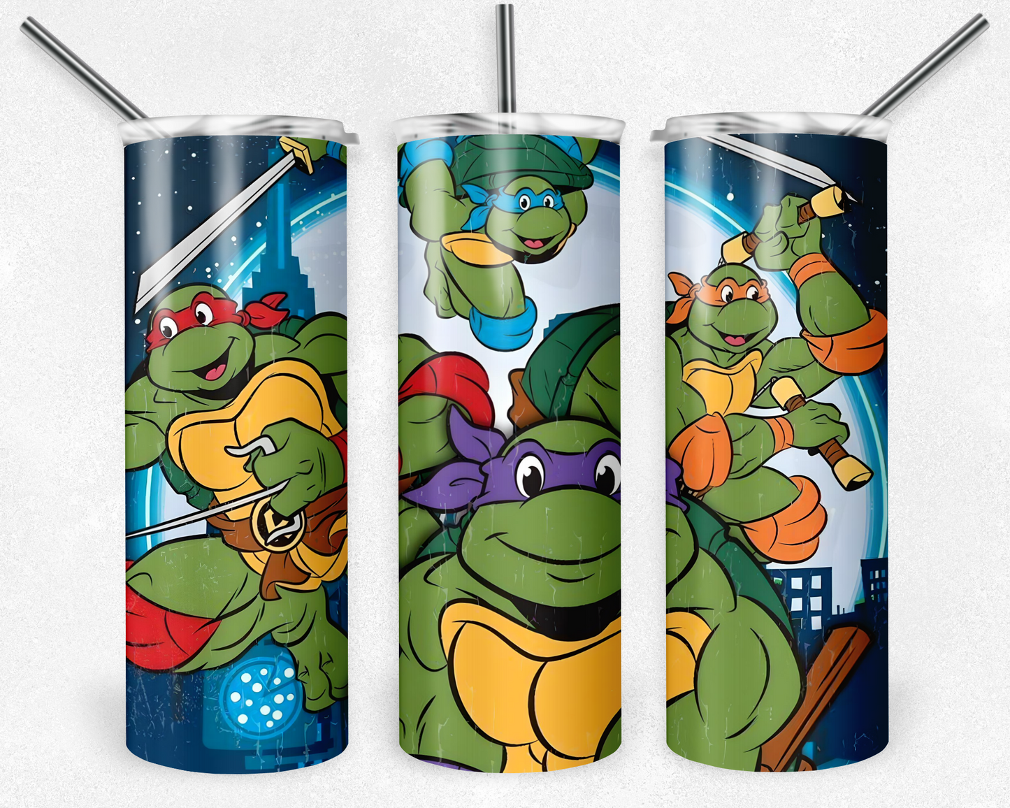 Ninja Turtles 20oz Sublimation Tumbler Designs, Ninja Turtles  Straight Skinny Tumbler Wrap PNG