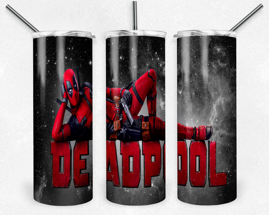 Deadpool 20oz Sublimation Tumbler Designs, Superhero Straight Skinny Tumbler Wrap PNG