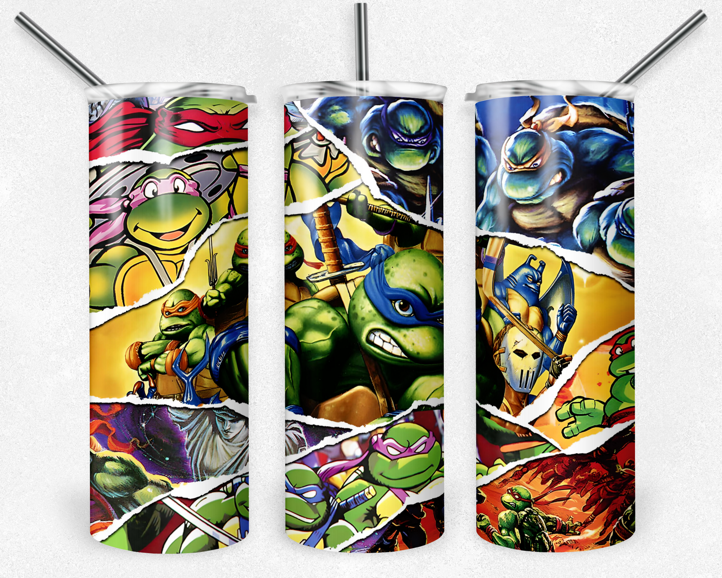 Ninja Turtles 20oz Sublimation Tumbler Designs, Ninja Turtles  Straight Skinny Tumbler Wrap PNG