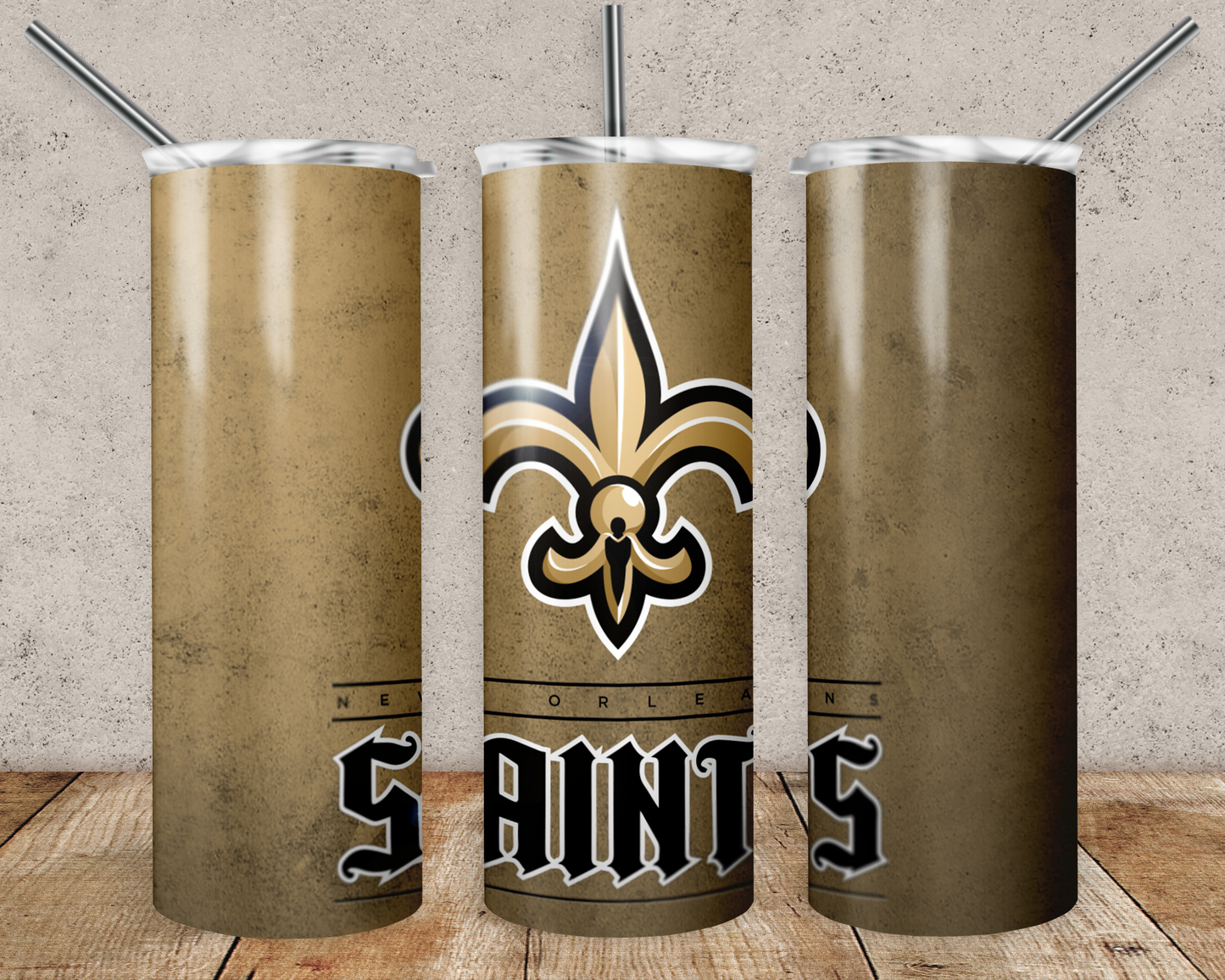 New Orleans Saints 20oz Sublimation Tumbler Designs, New Orleans Saints Straight Skinny Tumbler Wrap PNG