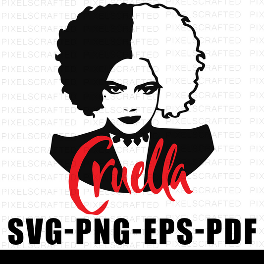 Free Cruella SVG, Cruella Cut file, Clipart