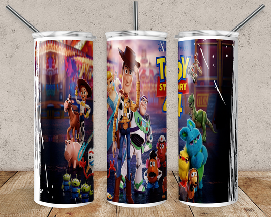 Toy Story 20oz Sublimation Tumbler Designs, Toy Story Straight Skinny Tumbler Wrap PNG