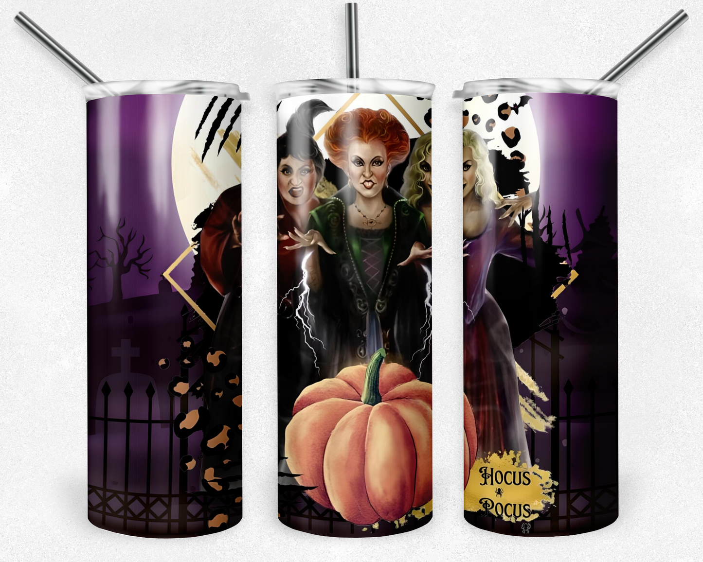 Hocus Pocus 20oz Sublimation Tumbler Designs, Wizard Straight Skinny Tumbler Wrap PNG